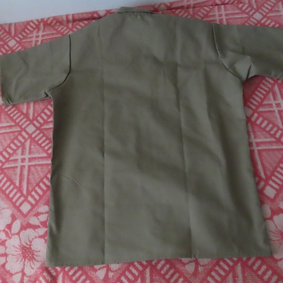 Ben Davis Khaki Work Shirt 1/2 Zip Size M Vintage Skate Work made in usa NWT - Picture 3 of 6